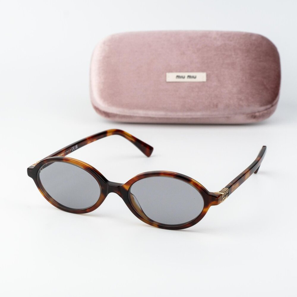 Miu Miu REGARD Women Sunglasses Havana Mahogany Grey MU04ZS 21C40O NEW AUTHENTIC